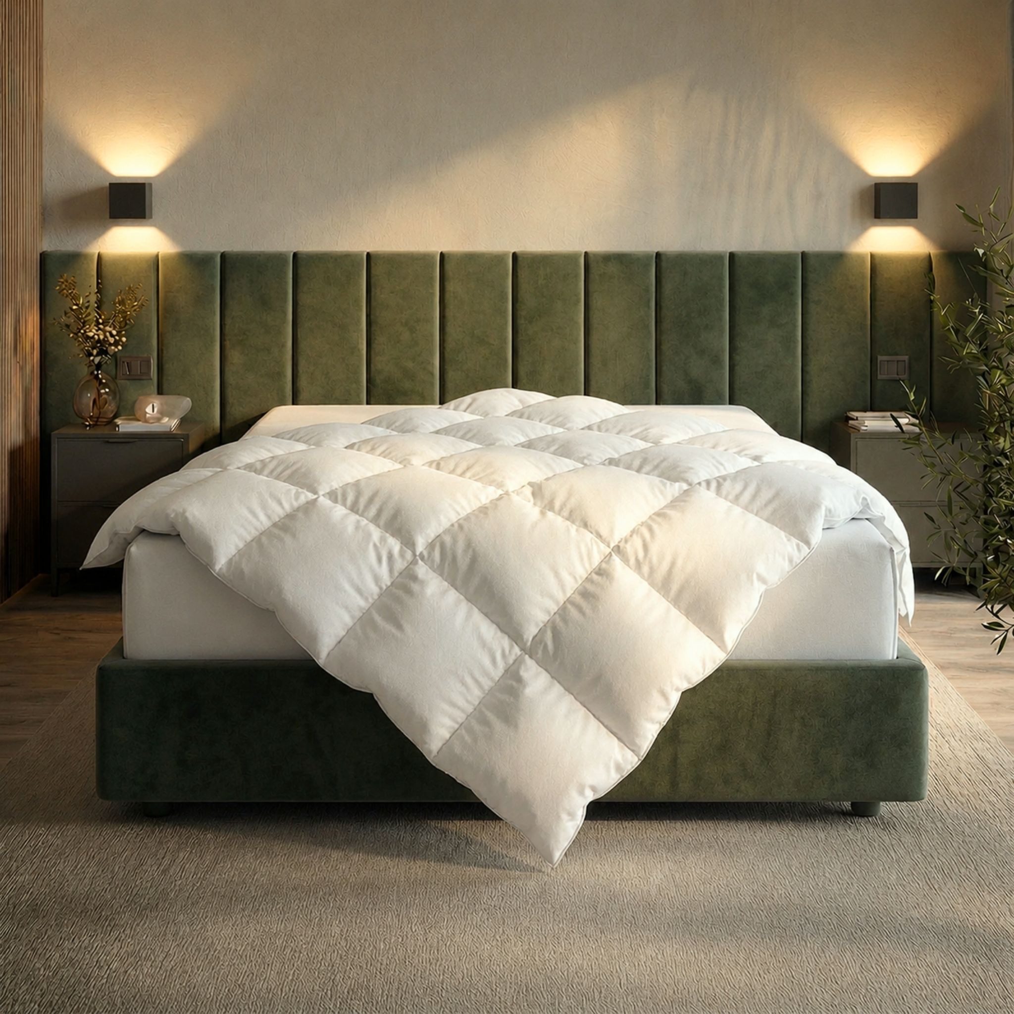 RIBECO Daunenbettdecke Johanna, Bettdecke in 135x200 und 155x220cm und weiteren Größen, Füllung: 80% Daunen, 20% Federn, Bezug: 100% Baumwolle, Topseller, Daunen und Federn, Daunendecke, Federdecke, Made in Germany