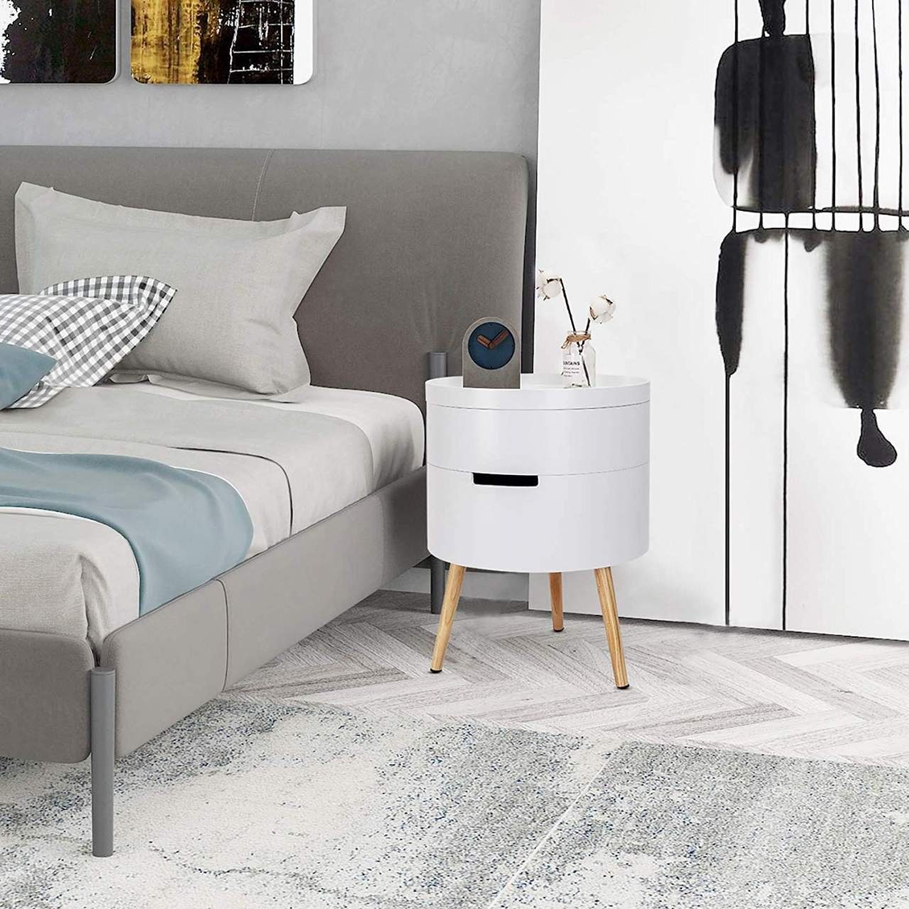 Woltu Nachttisch (1-St), mit Stauraum, mit Beinen, Holz, MDF, 38x38x51cm günstig online kaufen