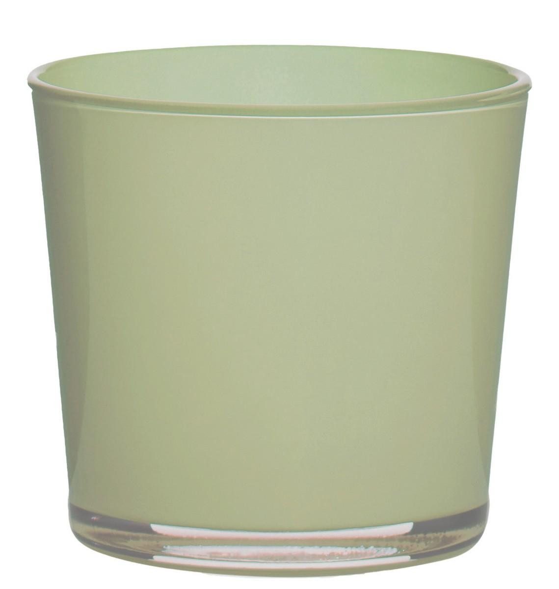 INNA-Glas Blumentopf Pflanzgefäß ALENA, salbeigrün, 19cm, Ø19cm