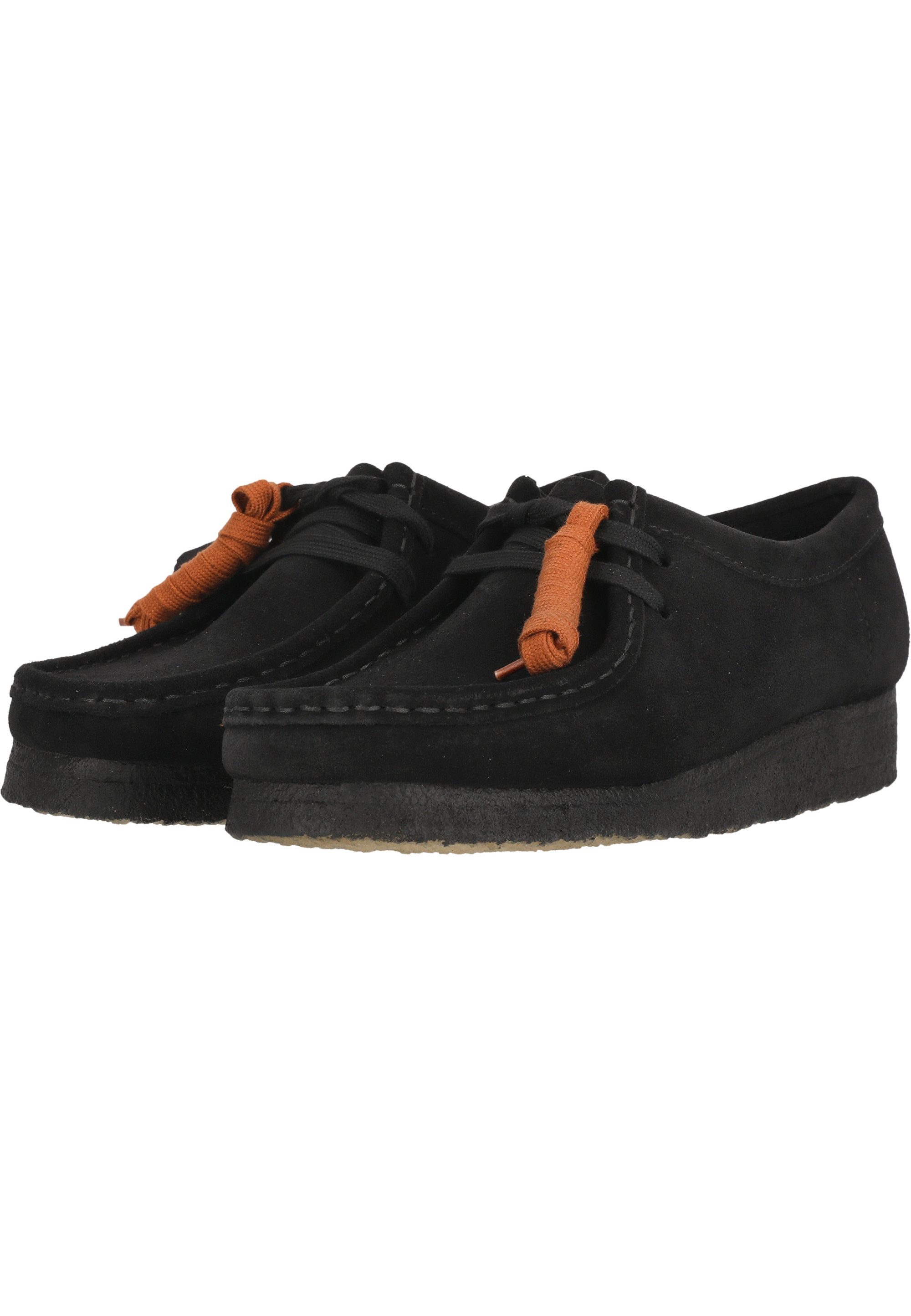 Clarks Wallabee. Black Sde Schnürschuh mit unnachahmlicher Kreppsohle