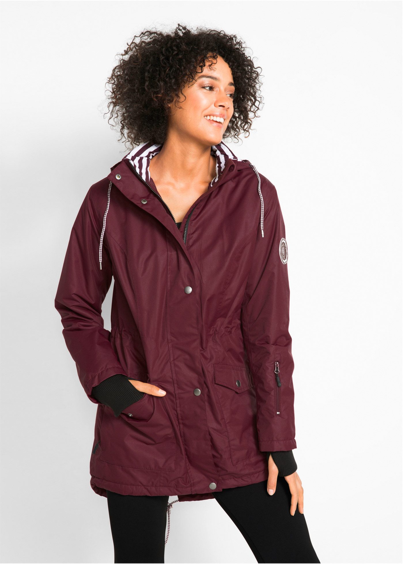 bonprix Funktionsjacke Parka-Form, hinten länger, 2-Wege-Reißverschluß