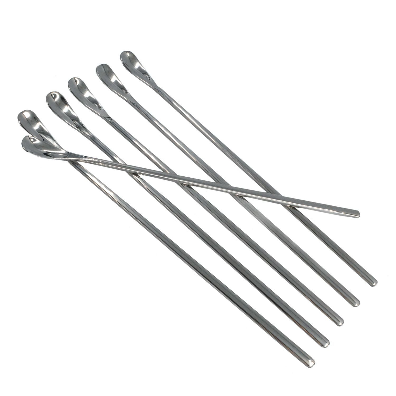 Intirilife Latte-Macchiato-Löffel (6 Stück), Latte Macchiato Kaffee Ложки Edelstahl Silber 22 cm (6er Set)