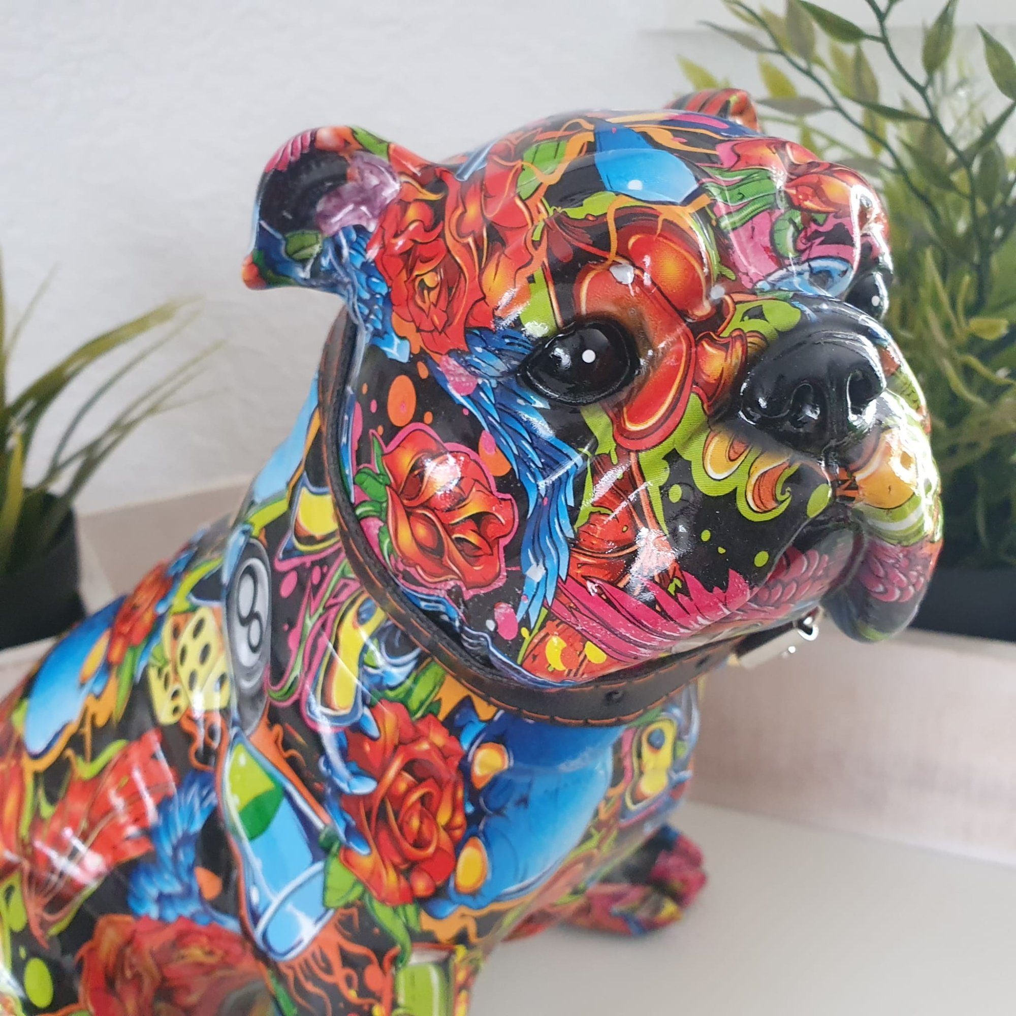 Figur style Aspinaworld Dekofigur 22 Art Street Hunde Mops Graffiti cm