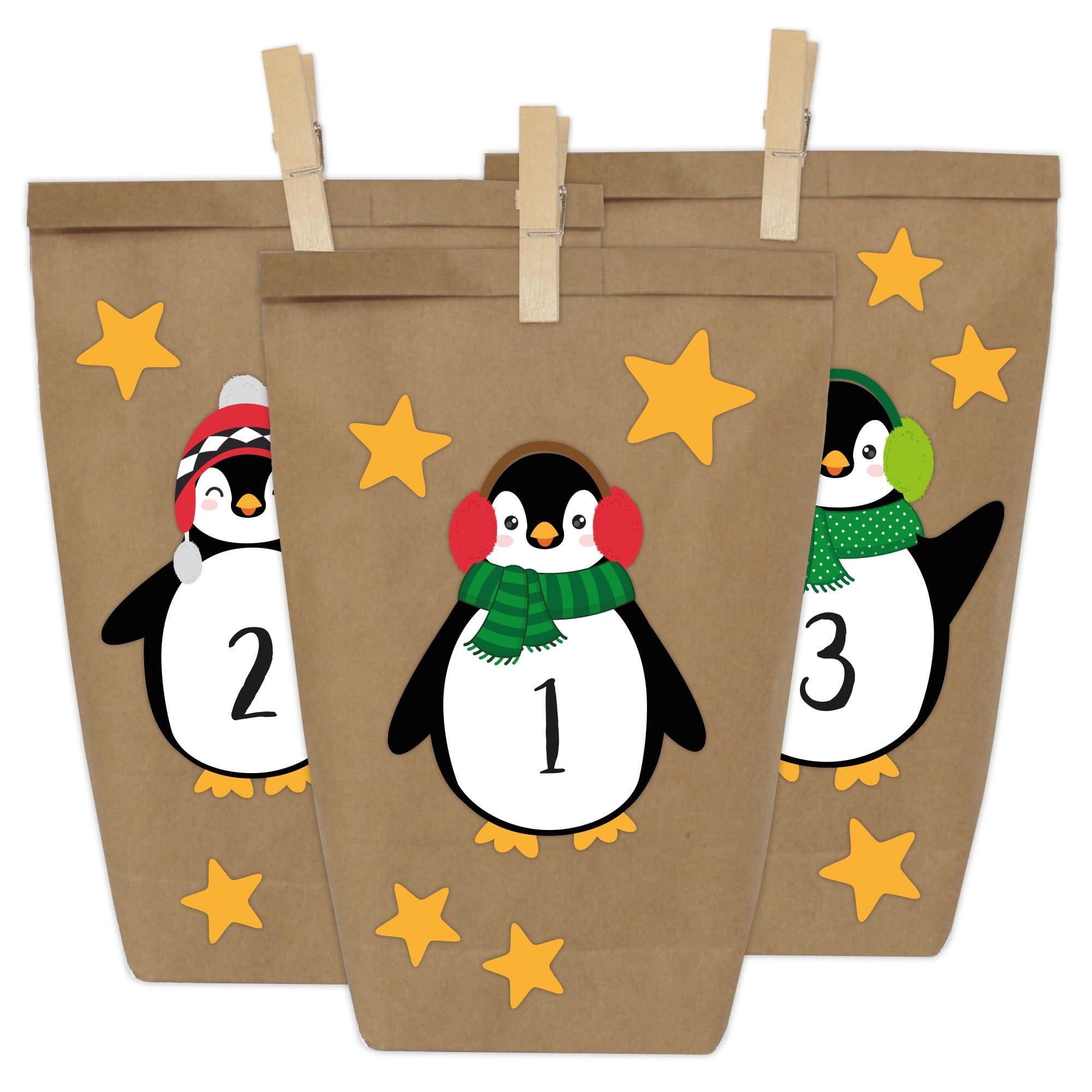 PAPIERDRACHEN Adventskalender Adventskalender Pinguine - zum Aufkleben