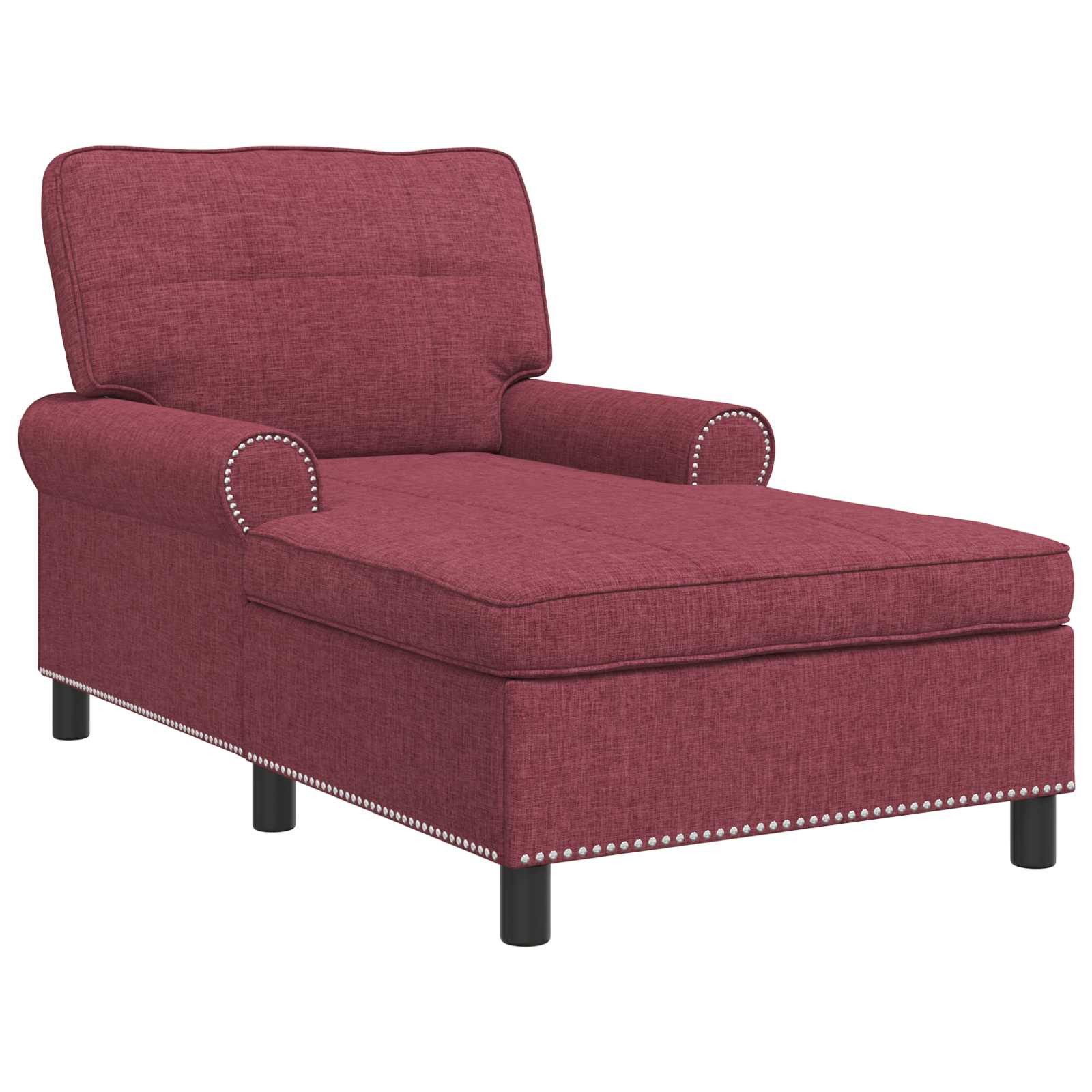 vidaXL Chaiselongue Lounge-Liege mit Kissen Weinrot 91 x 157 x 91 cm Stoff, 1 Teile