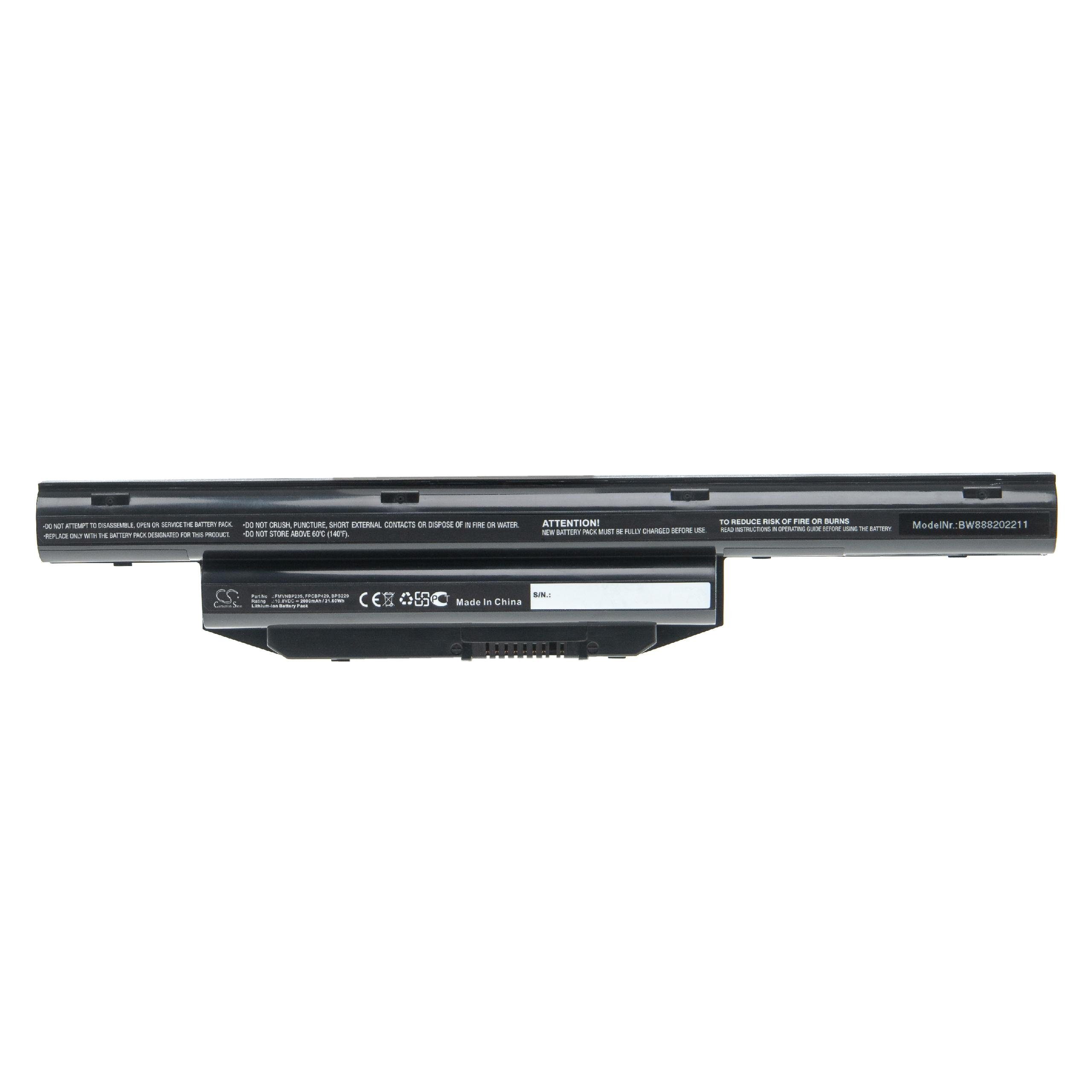 vhbw kompatibel mit Fujitsu LifeBook Laptop-Akku SH904 2000 mAh (10,8 Li-Ion S904, V)