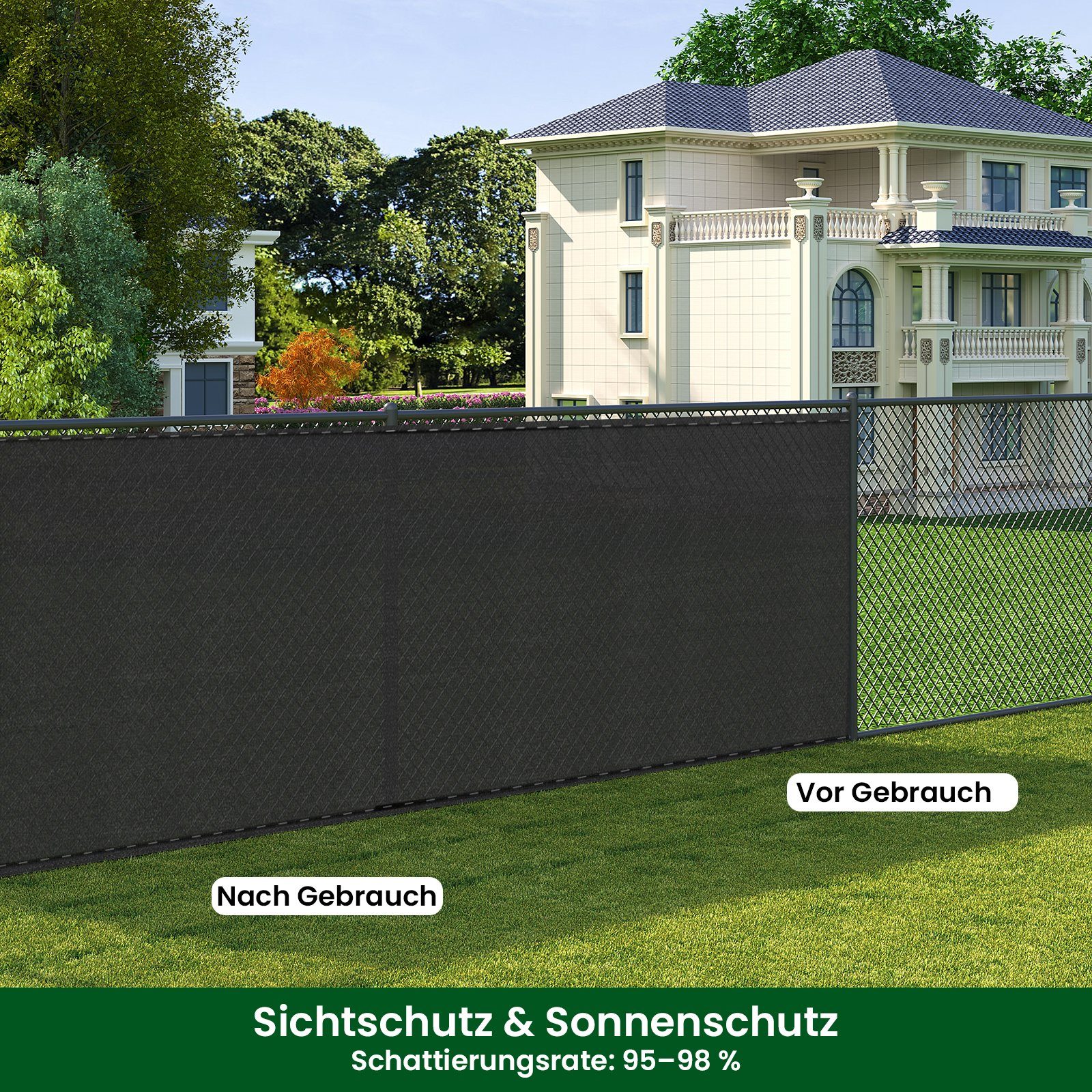 Woltu Blende, Sichtschutzzaun 280 g/m² HDPE, günstig online kaufen