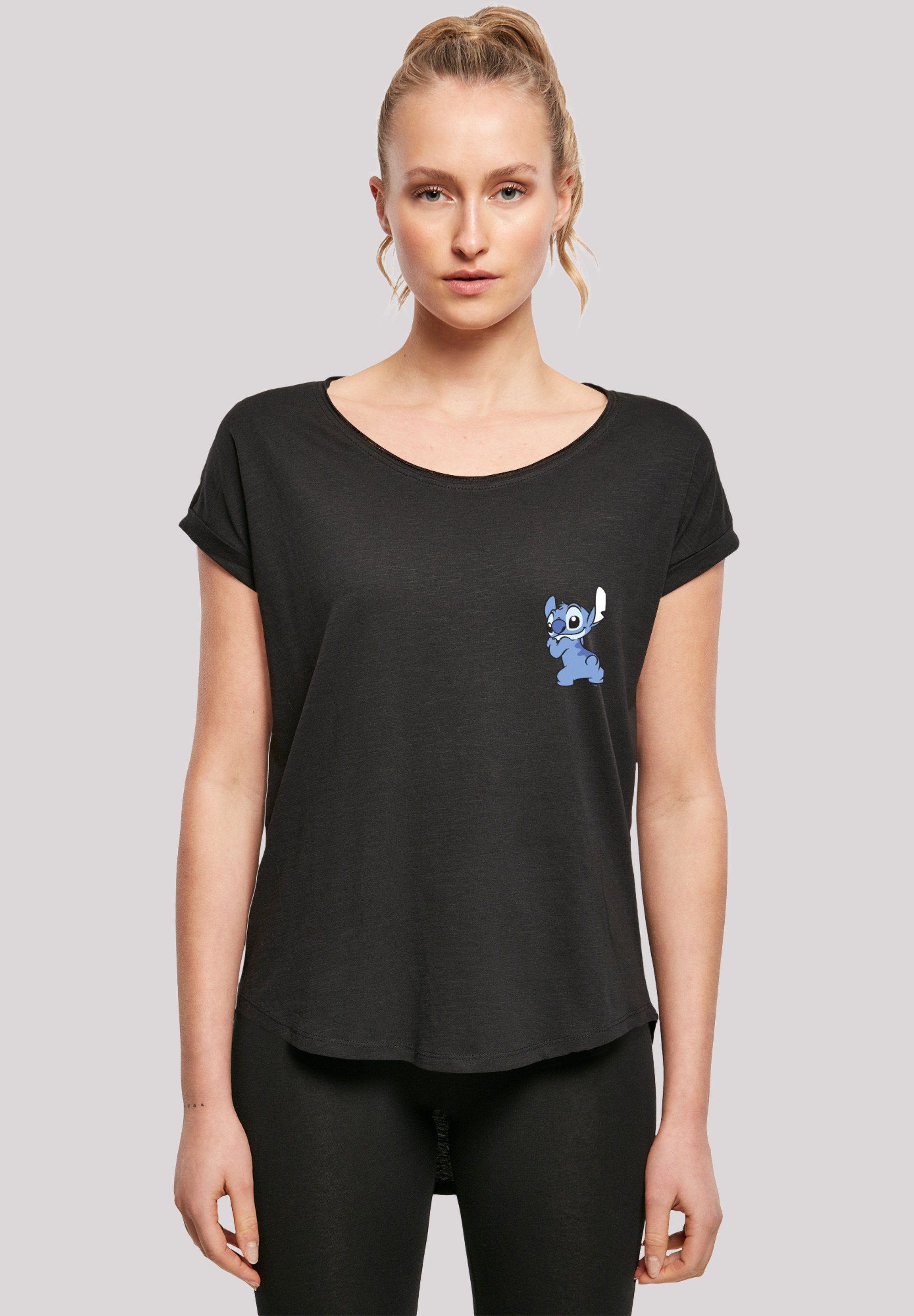 Damen Shirts F4NT4STIC T-Shirt Long Cut T-Shirt Disney Lilo And Stitch Stitch Backside Breast Print