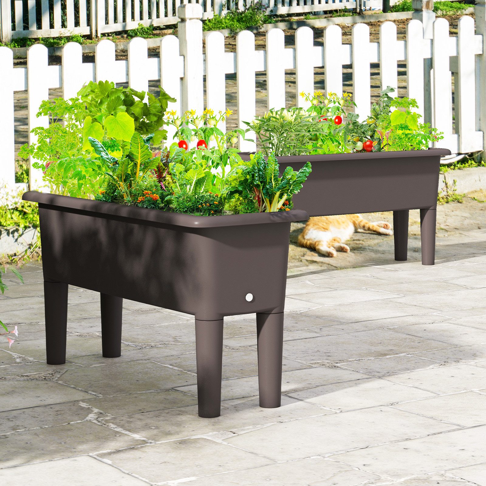 COSTWAY Hochbeet (2 St), 2er Pflanzkasten, günstig online kaufen