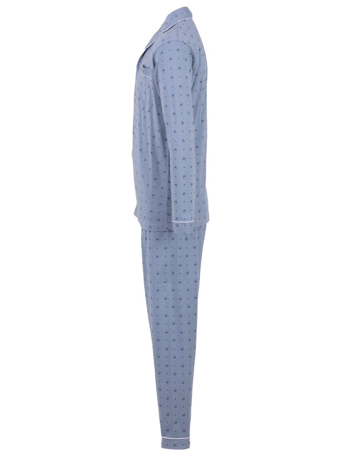 Henry Terre Schlafanzug Pyjama Set Langarm - Raute günstig online kaufen