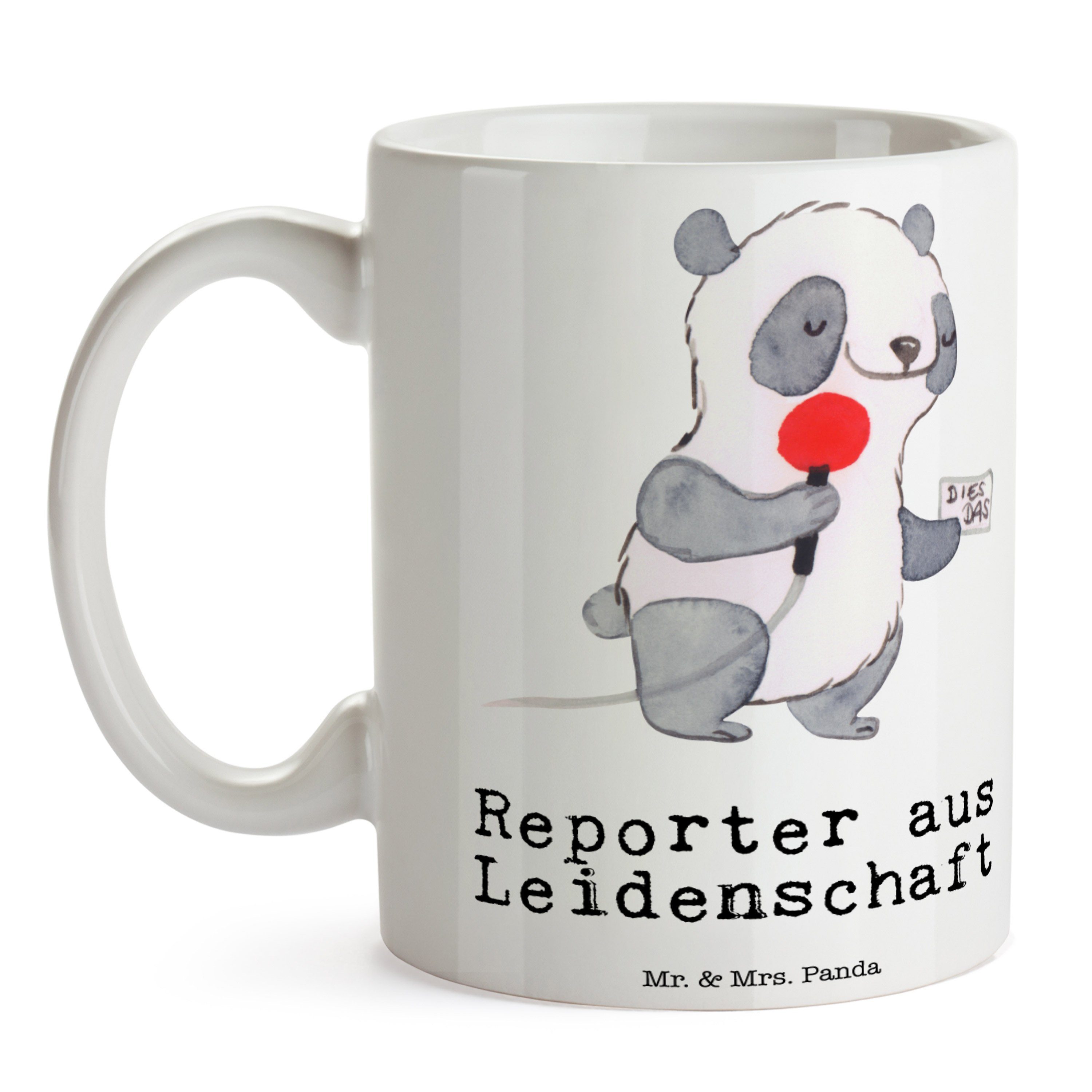 Mr. & Schenken, Reporter Kaffeebecher, Mrs. Leidenschaft Weiß aus - Panda Geschenk, - Keramik Tasse
