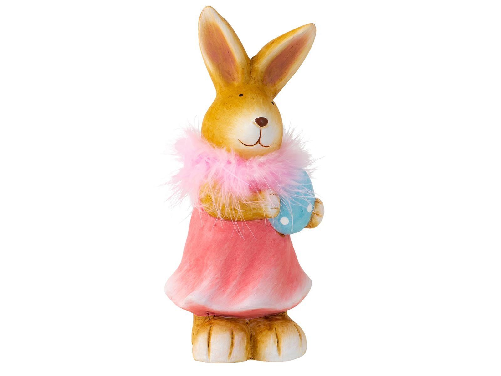 Mel-O-Design Osterhase stehender Oster-Hase mit Ei cm, pink 23 Osterhase und Federschal ca