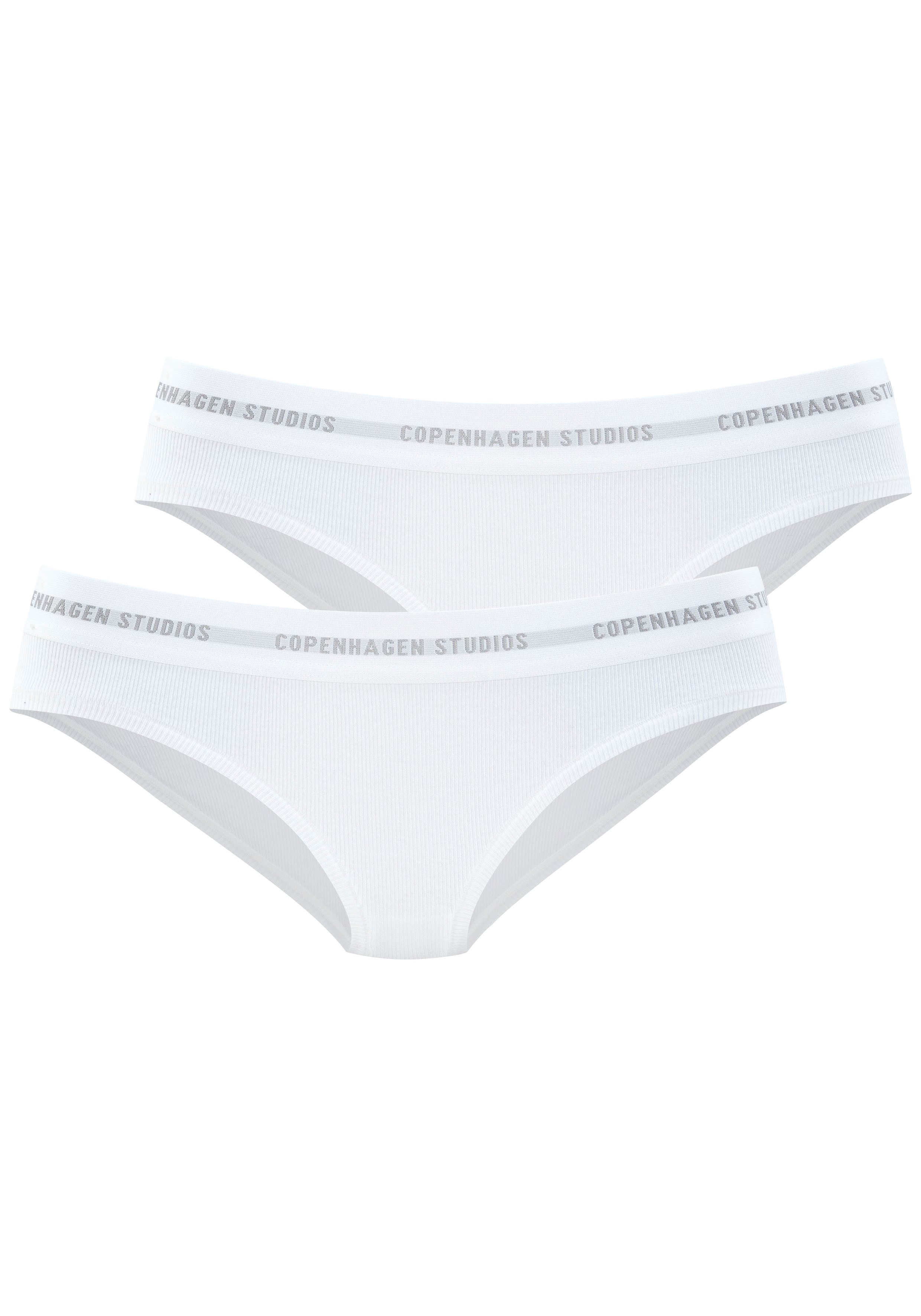 Copenhagen Studios Bikinislip mit softem Logobund (2er-Pack) aus gerippter günstig online kaufen