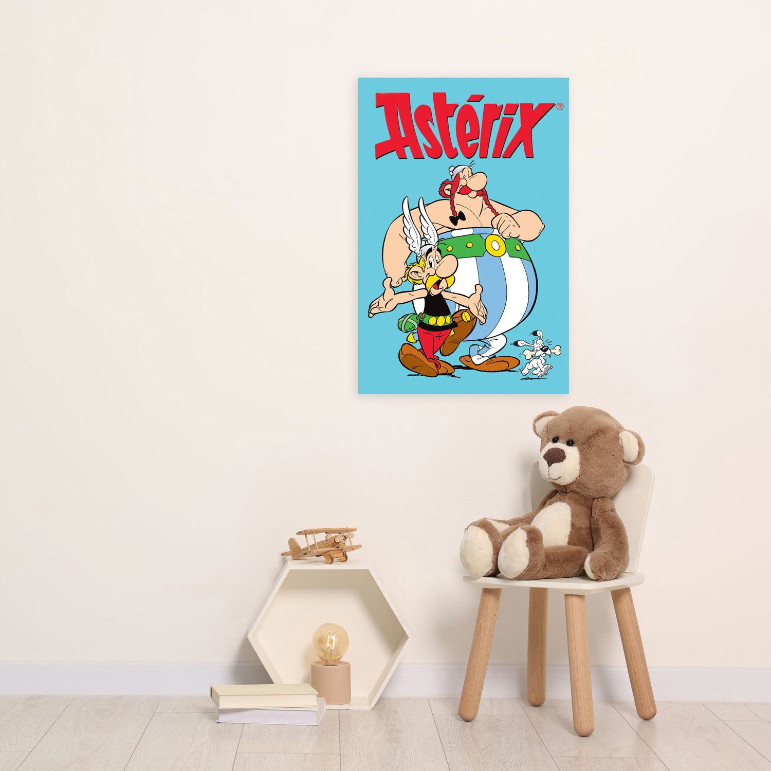 LuckyLinde Leinwandbild Asterix, Obelix und Idefix, Cartoon, Comic, Fantasy, Figuren, Film, Filmfiguren (1 St), Canvasbild Wanddeko Bild zum Film "Kampf der Häuptlinge"