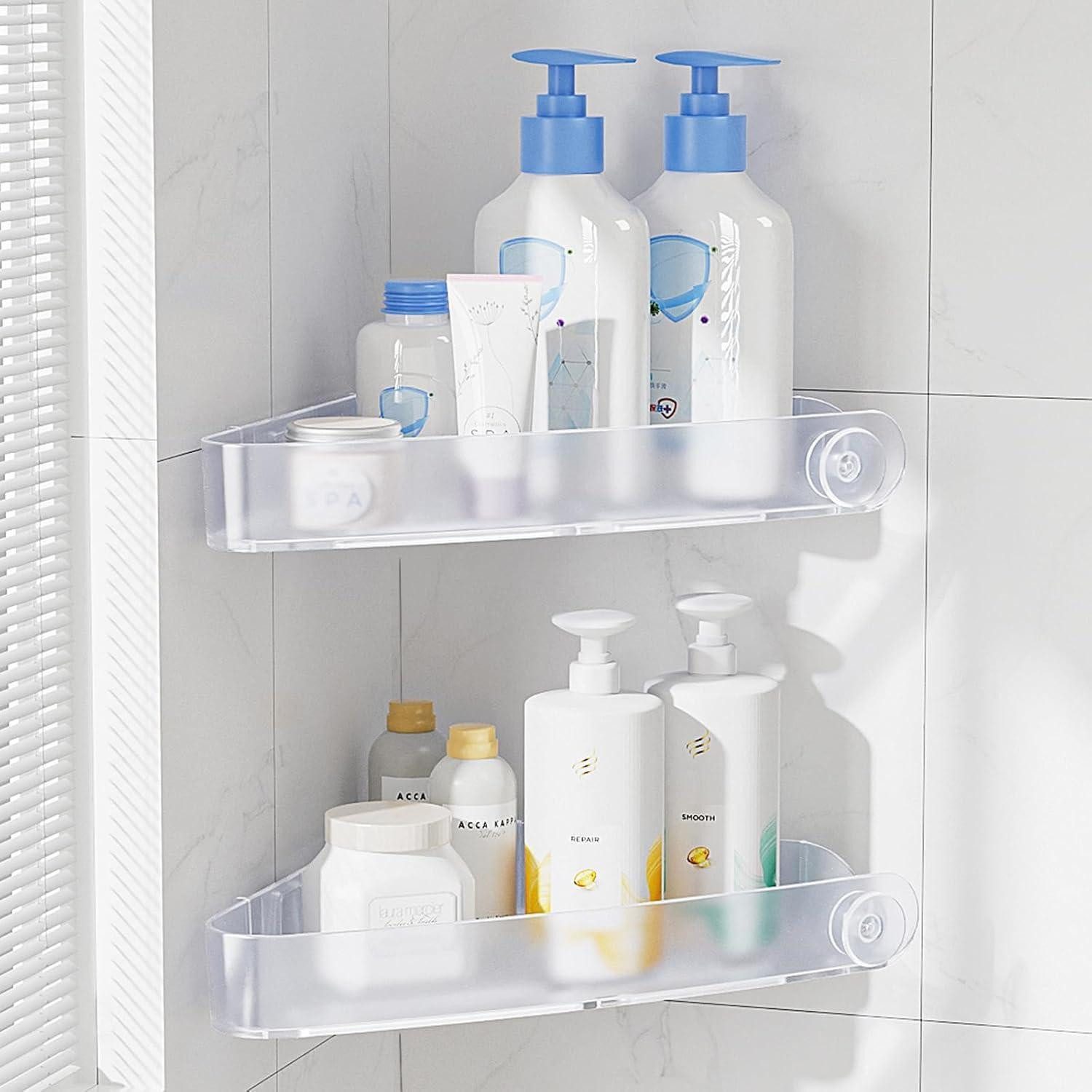 LuxusKollektion Duschkorb Duschablage Ecke ohne Bohren 2er Set Klar (2 St)