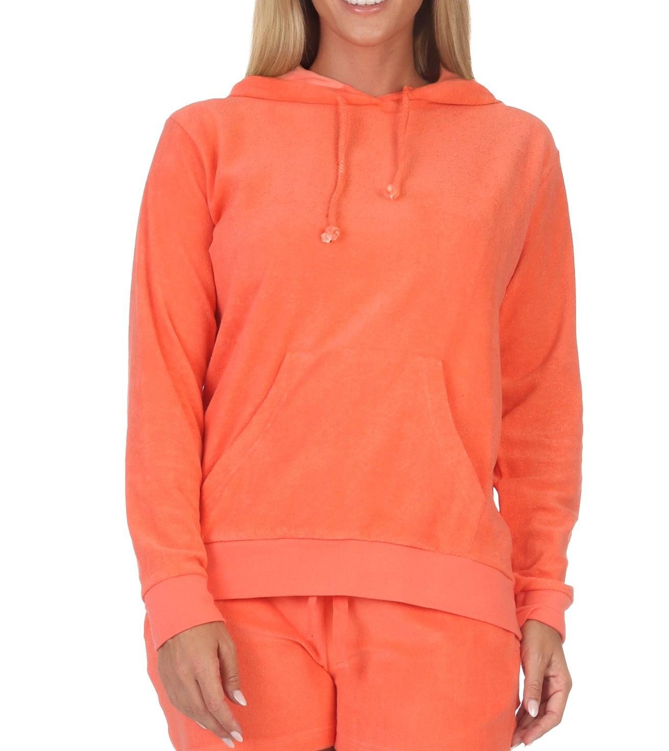 Normann Relaxanzug Damen langarm Frottee Schlafanzug Hoodie Oberteil Pyjama Mix & Match