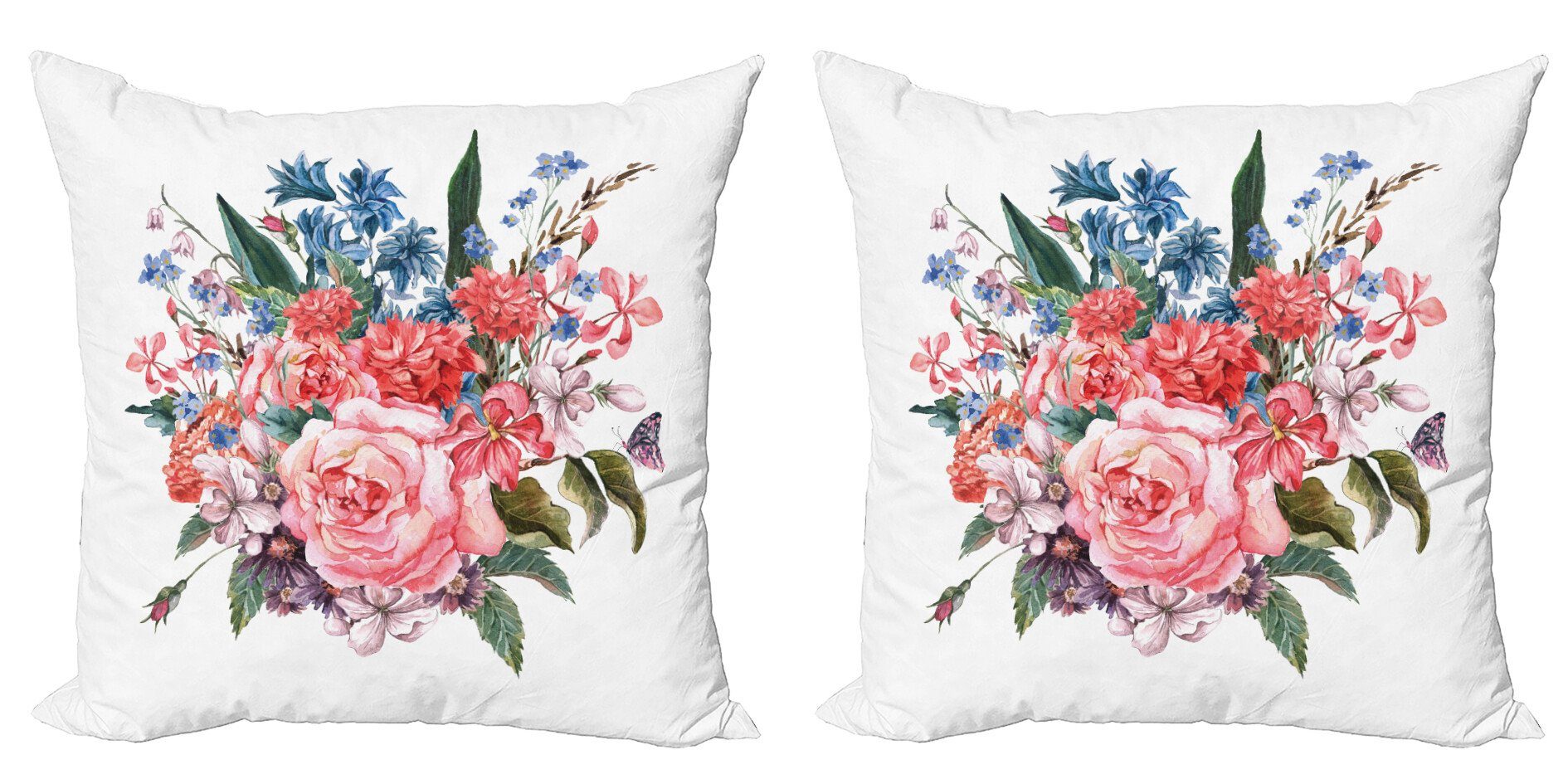 Kissenbezüge Modern Accent Doppelseitiger Digitaldruck, Abakuhaus (2 Stück), Blume Garten-Blumen-Bouquet