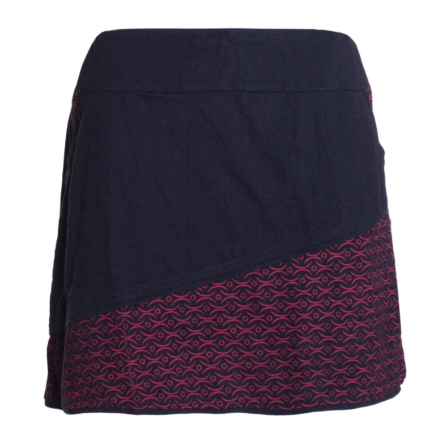 Vishes Minirock Damen A-Linie Rock Baumwolle uni einfacher Schnitt mit Tasc günstig online kaufen