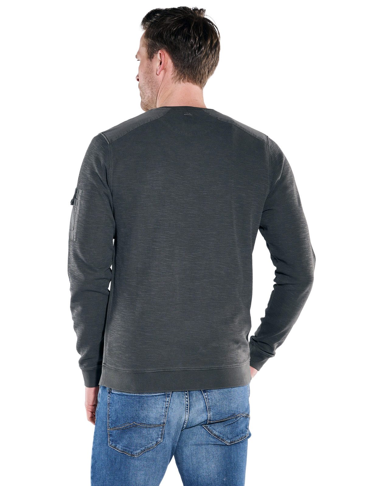 Engbers Langarmshirt Herren Rundhals Shirt, Anthrazit günstig online kaufen