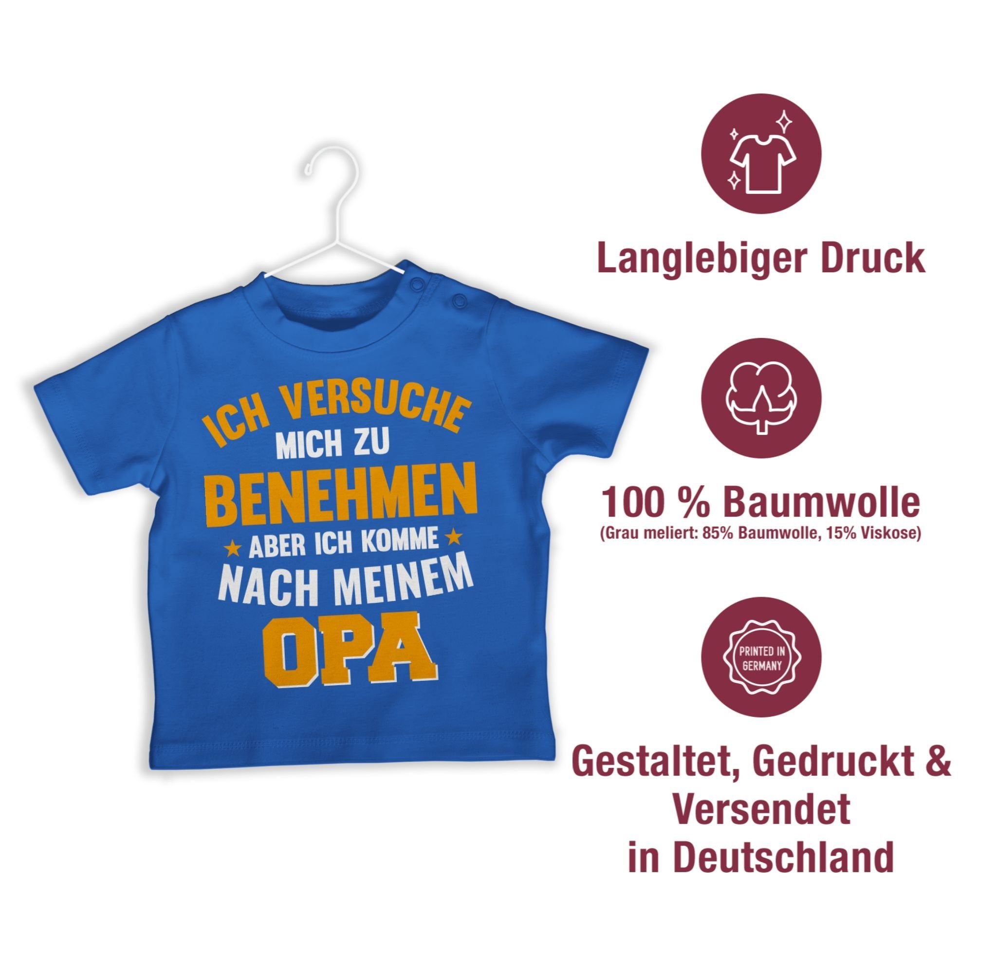 orange Royalblau komme 2 Opa ich T-Shirt Sprüche aber zu benehmen Baby meinem Ich Shirtracer versuche mich nach