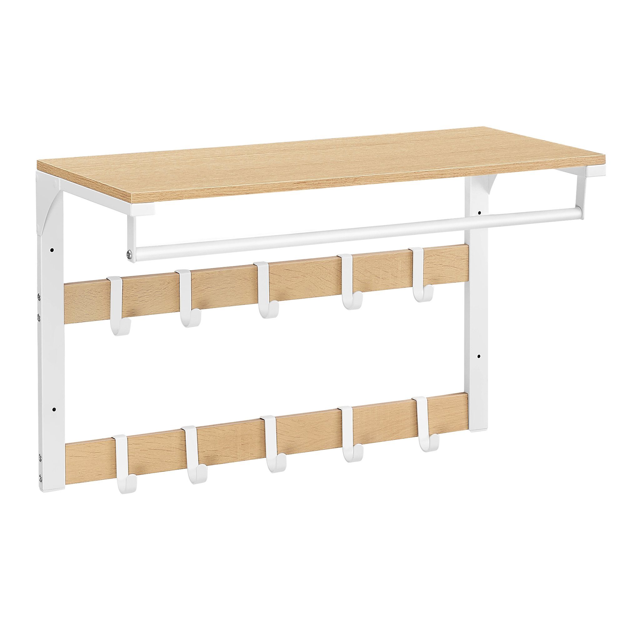 VASAGLE Wandgarderobe, Wandregal, mit Haken, 65 günstig online kaufen