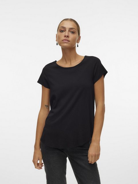 Vero Moda Blusenshirt Kurzarm Rundhals Basic Regular Fit VMBELLA SS TOP WVN günstig online kaufen