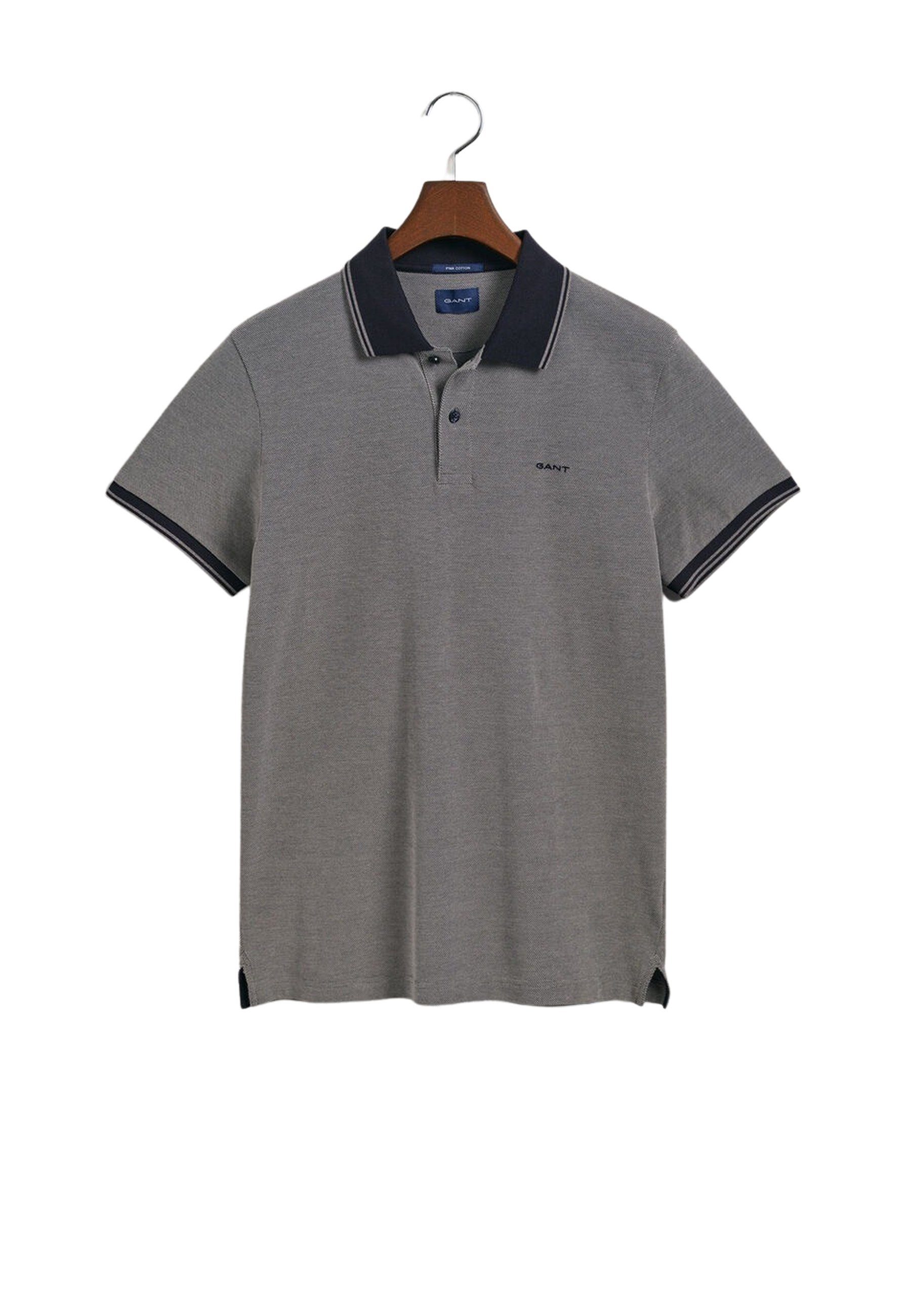 Poloshirt Poloshirt OXFORD (1-tlg), Kontrastfarben Gant Flachstrickkragen in PIQUE Herren Randstreifen und