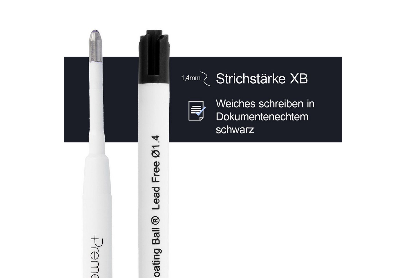 Thumbnail - WESTCOTT Kugelschreibermine G2 Nachfüllpack Schwarz 10 Stück, Kugelschreiberminen XB 1,4 mm, kompatibel mit ISO Standard...