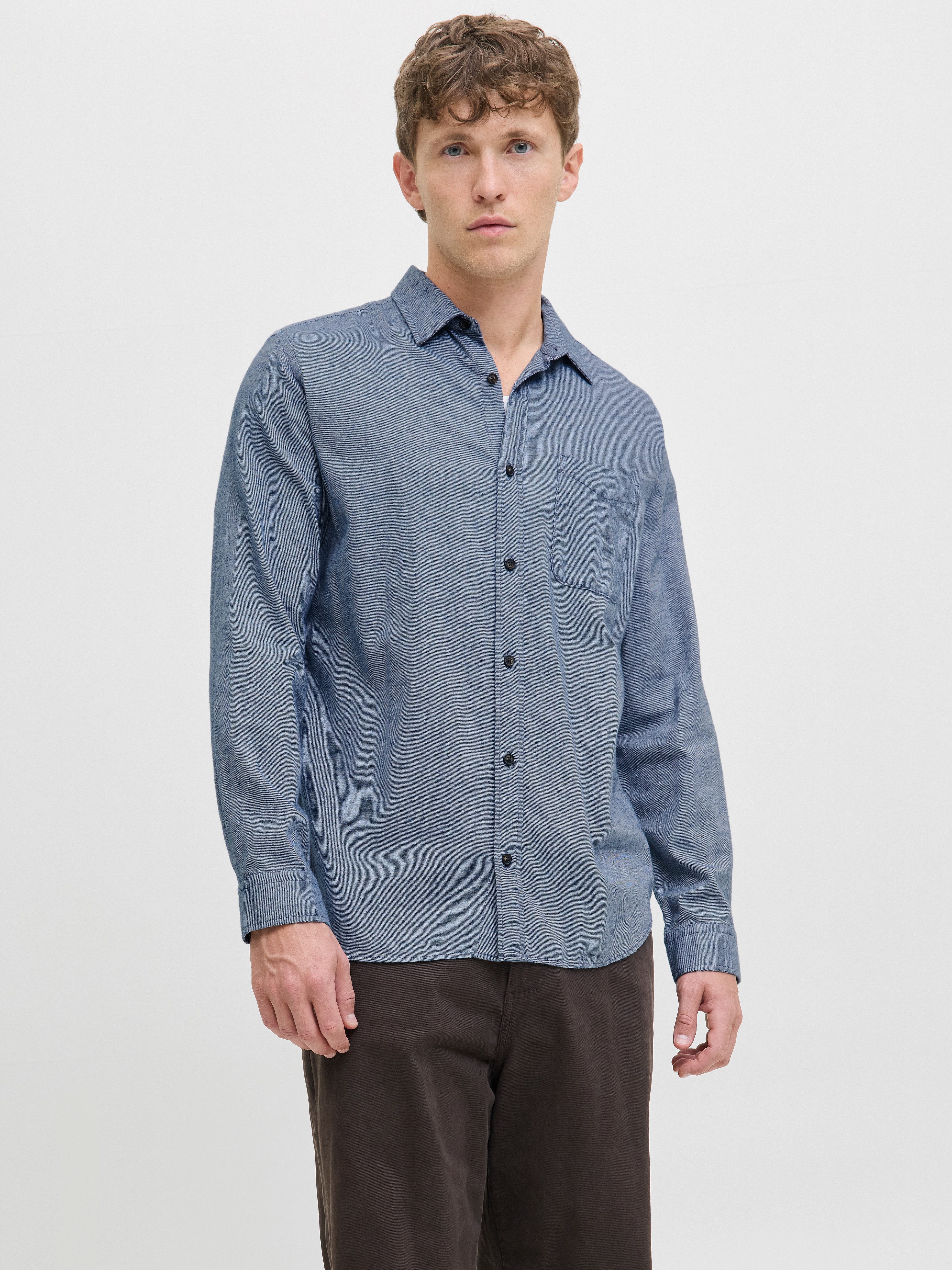 Langarmhemd JJECLASSIC MELANGE SHIRT L/S NOOS