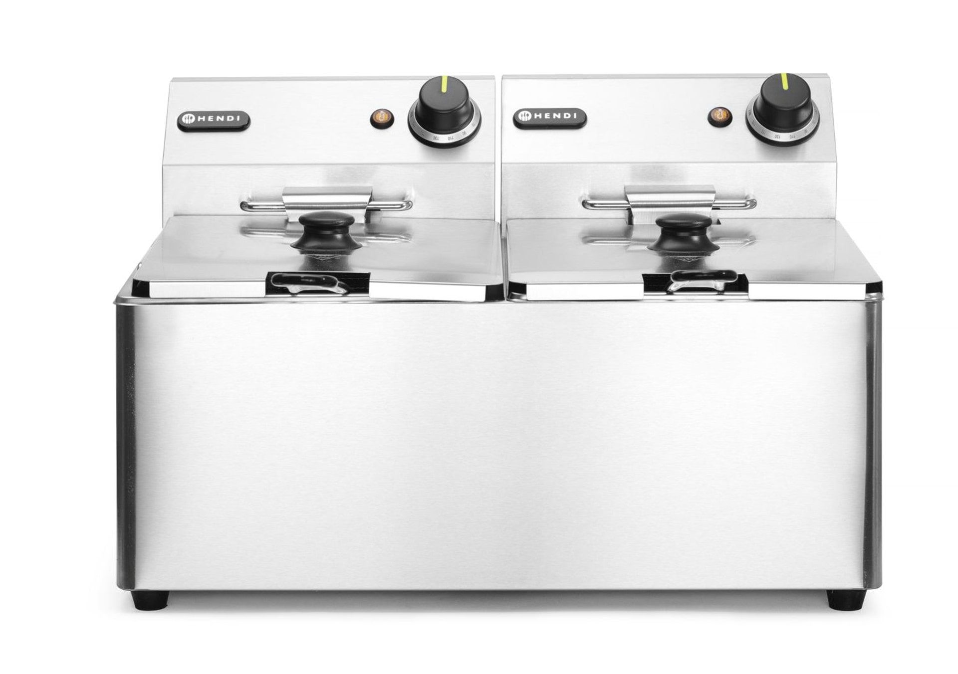 Hendi Heißgetränke- und Glühweinautomat Friteuse - 2 x 8 l, Edelstahl mit 2 x 3500W Heizelementen und Kaltzone, Programmierbarer Glühweindurchlauferhitzer mit 3 Getränkeleitungen, To
