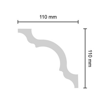 Decosa Zierleiste Decosa Deckenleiste A80 (Stefanie), 80 x 80 mm, Länge: 2 m, Kleben, Polystyrol (Styropor), 1-St.
