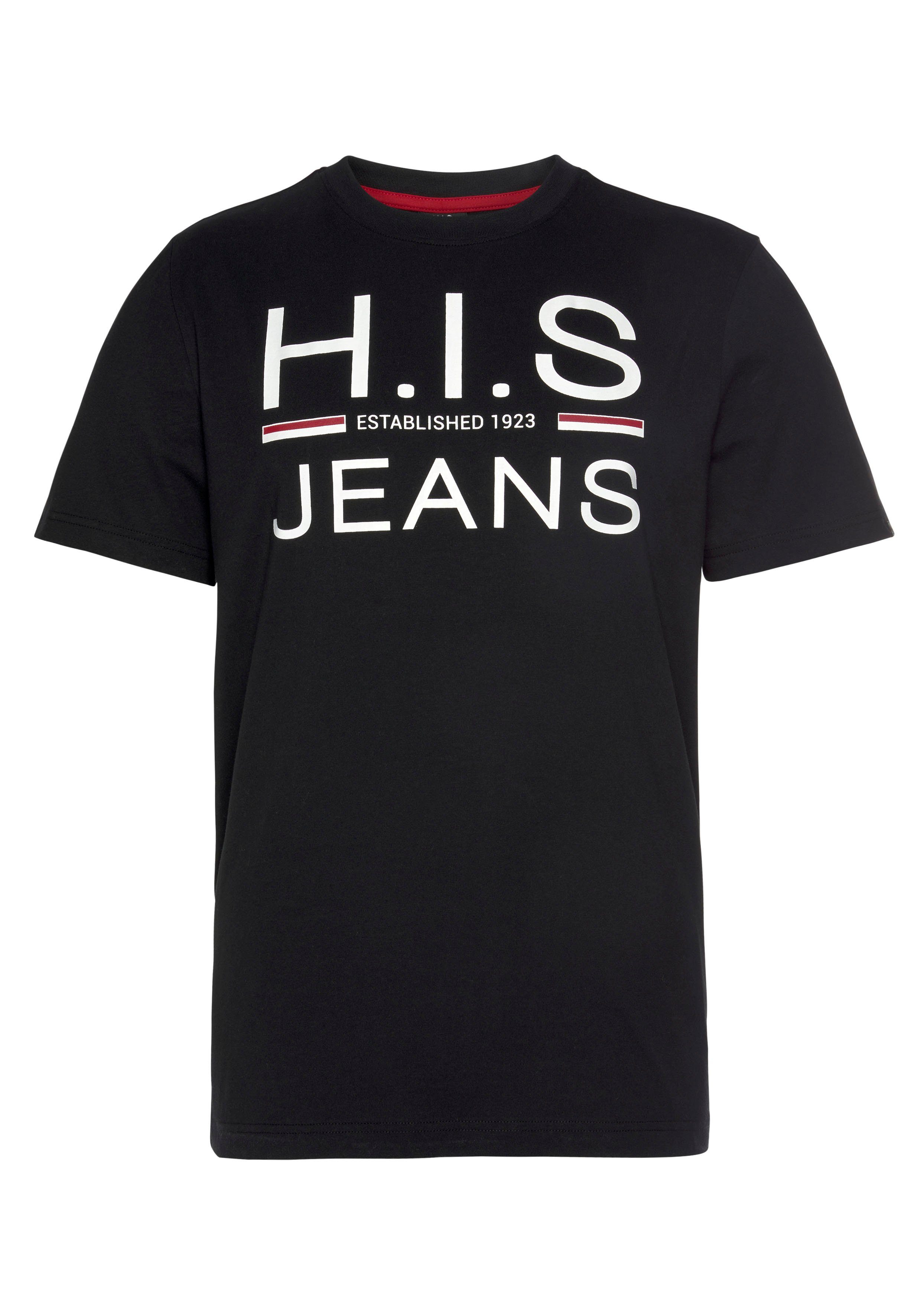 H.I.S Rundhalsshirt (Packung, 2er-Pack) schmal geschnitten, bedrucktes Design, Rundhals, aus Baumwolle