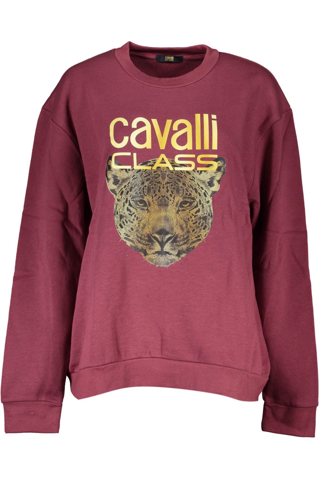 Cavalli Class Sweatshirt Lila Damenpullover mit Rundhals und Print –
