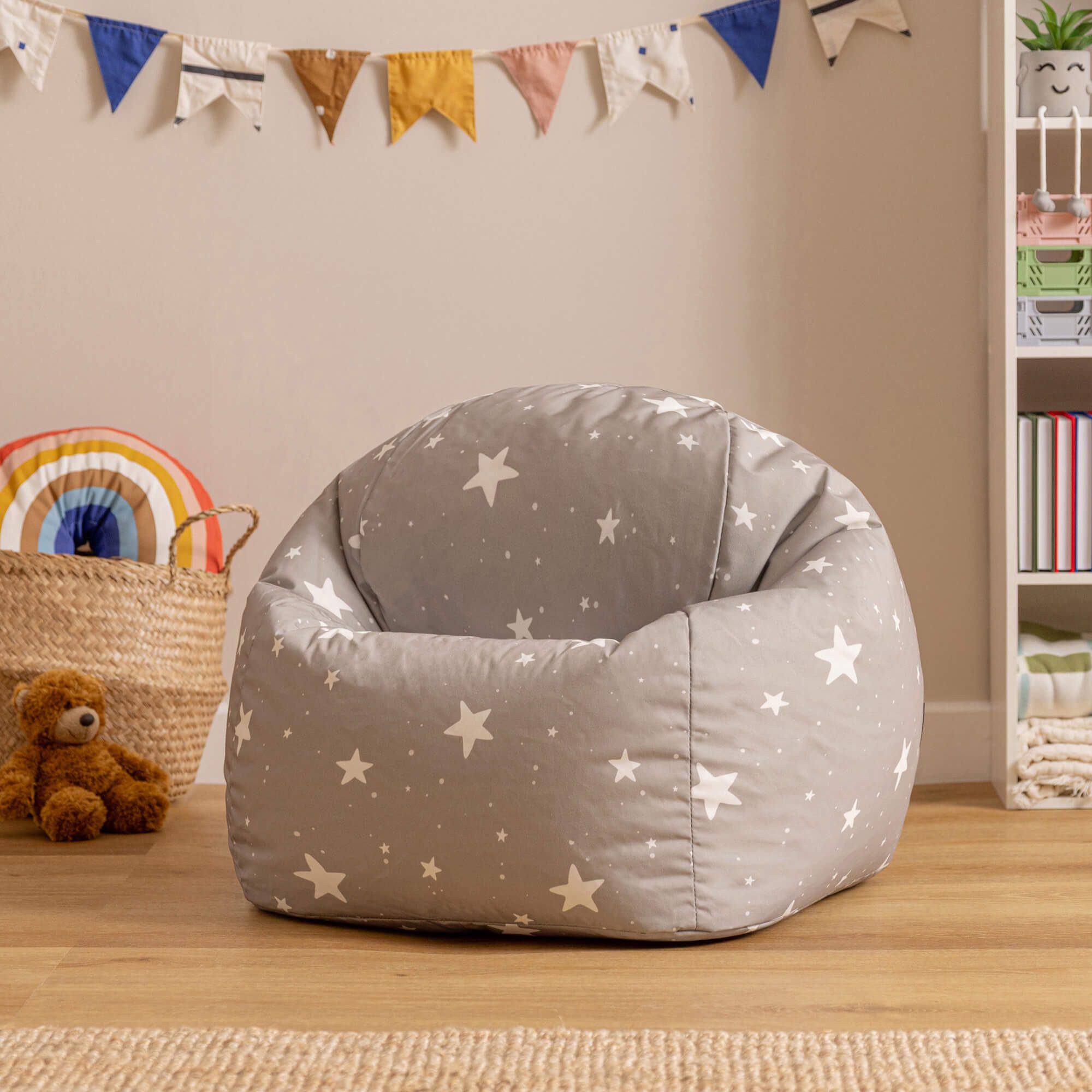 icon Sitzsack Kinder Indoor Outdoor Druck, 53x50cm, Made in Germany, für Kinderzimmer, mit Füllung, wetterfest
