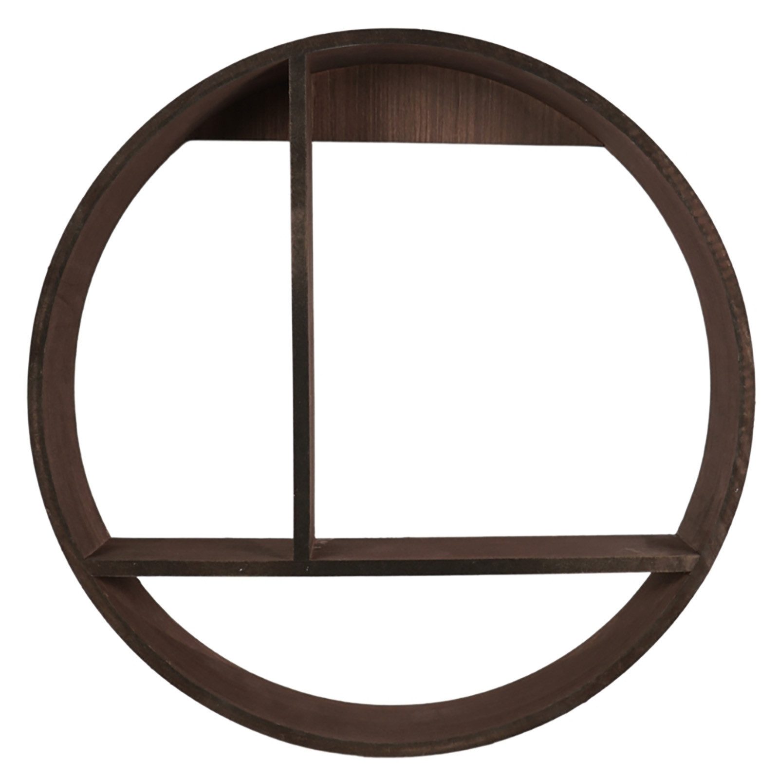 HTI-Living Wandregal Wandregal Ø 37 cm Holz Dunkelbraun, Stück 1-tlg., rund günstig online kaufen