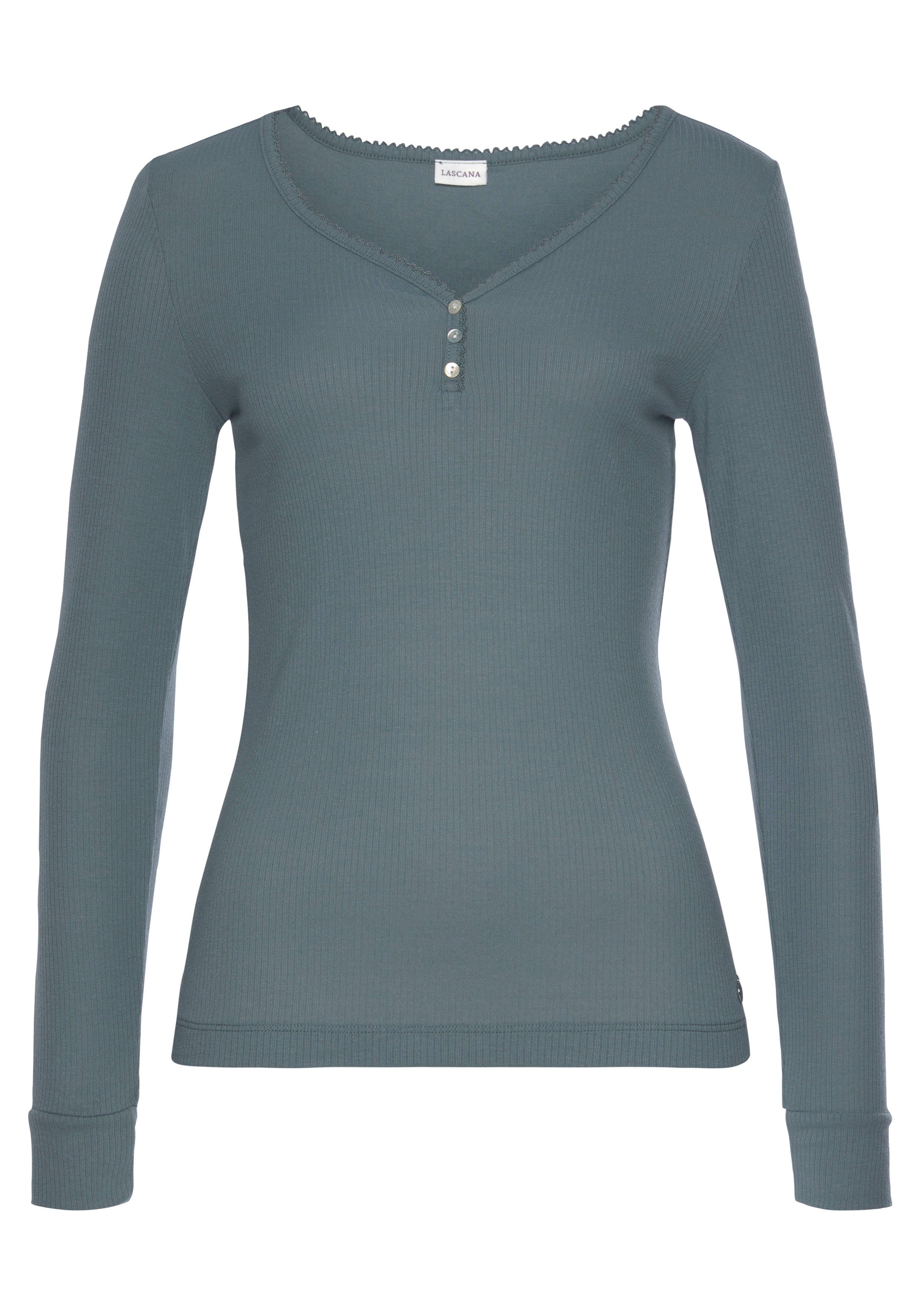 LASCANA Pyjamaoberteil aus Rippstrick – Bild 2 von 5