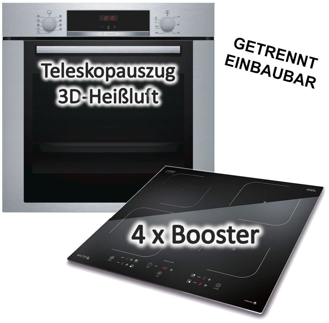 BOSCH Induktions Herd-Set Einbaubackofen mit CASO Induktionskochfeld - autark, 60 cm