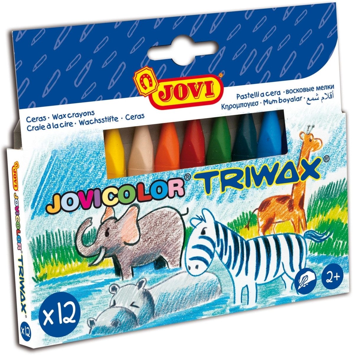 Jovi Maltuch Wachsmalstifte Jovicolor Triwax VE=12 Stück sortiert
