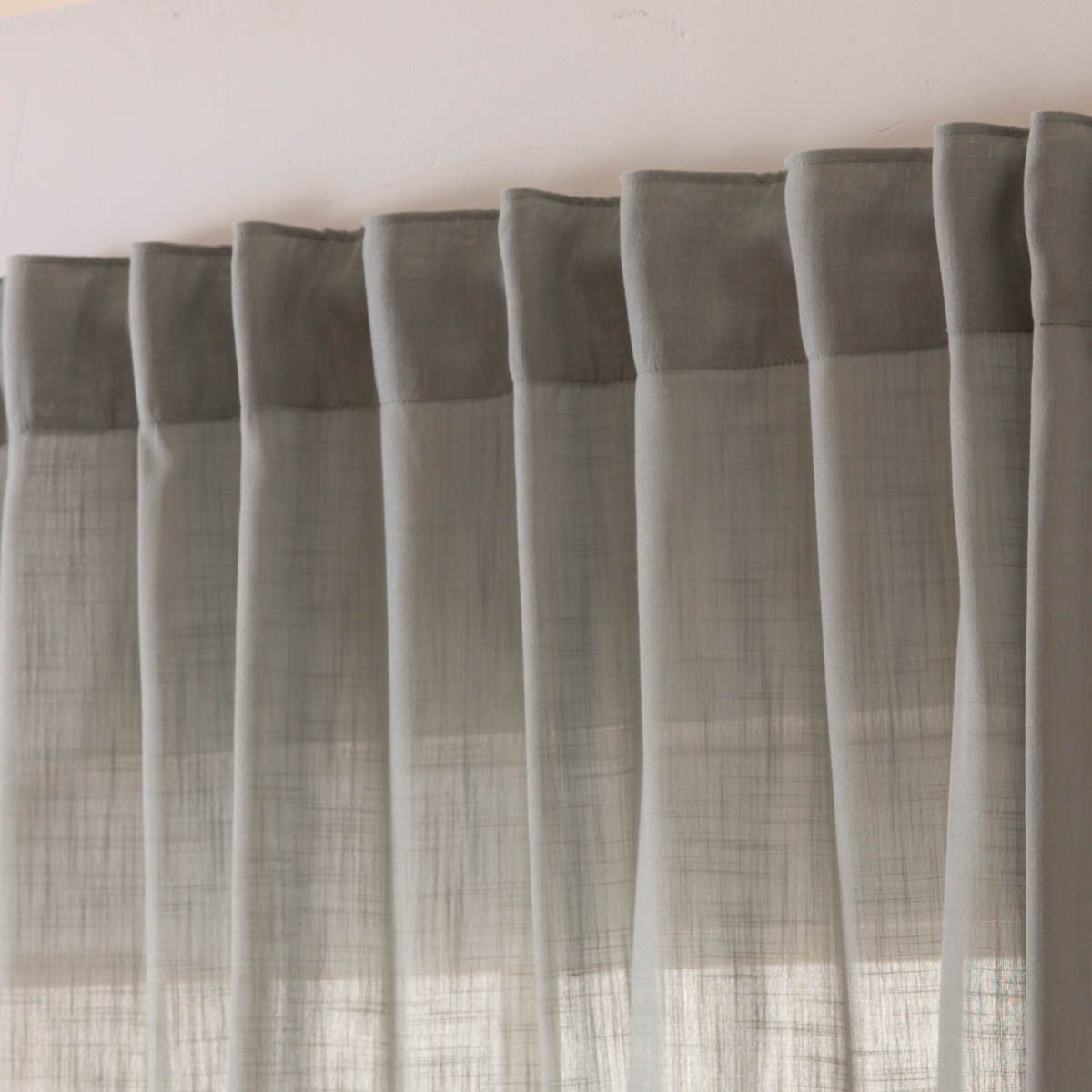 SCHÖNER LEBEN. Vorhang Gardine mit Smok-Schlaufenband Leinenstruktur salbeigrün in 245cm, Smokband, halbtransparent, Polyester, made in Germany
