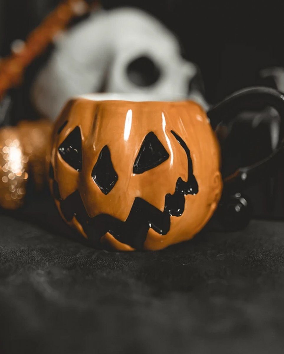 Horror-Shop Dekofigur Spooky Pumpkin Tee Kaffeetasse &