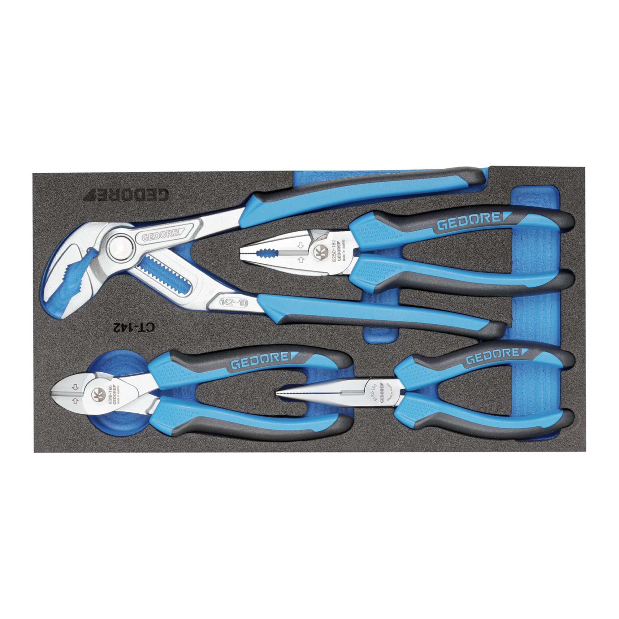 Gedore Crimpzange Gedore 1500 CT1-142 Zangen-Sortiment in Check-Tool-Modul