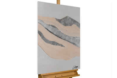 KUNSTLOFT Gemälde Gebirge im Morgenlicht 60x90 cm, Leinwandbild 100% HANDGEMALT Wandbild Wohnzimmer