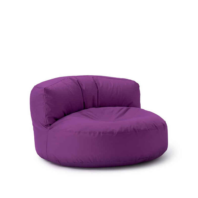 Lumaland Sitzsack »Round Sofa Sitzkissen Bean Bag Bodenkissen Couch Lounge«, Indoor/Outdoor 90x50x30 wasserabweisend 320L lila