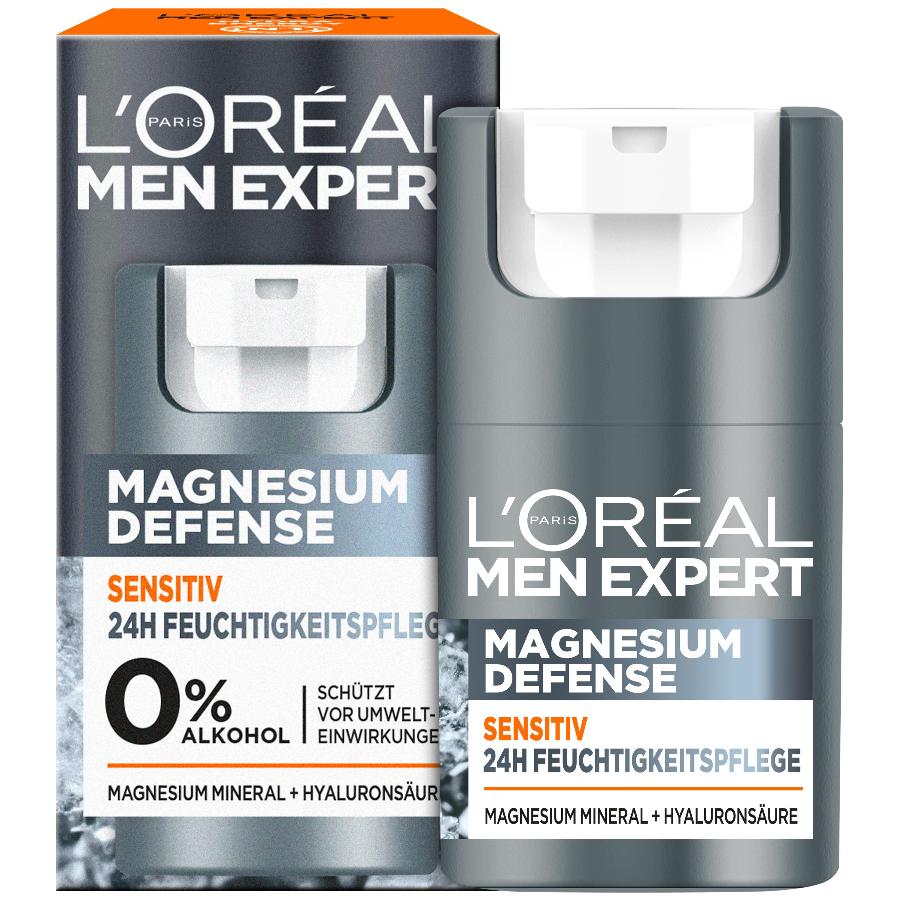 L'ORÉAL PARIS MEN EXPERT Gesichtsgel Magnesium Defense Pflege, für emfpindliche Haut, mit Hyaluronsäure, feuchtigkeitsspendend