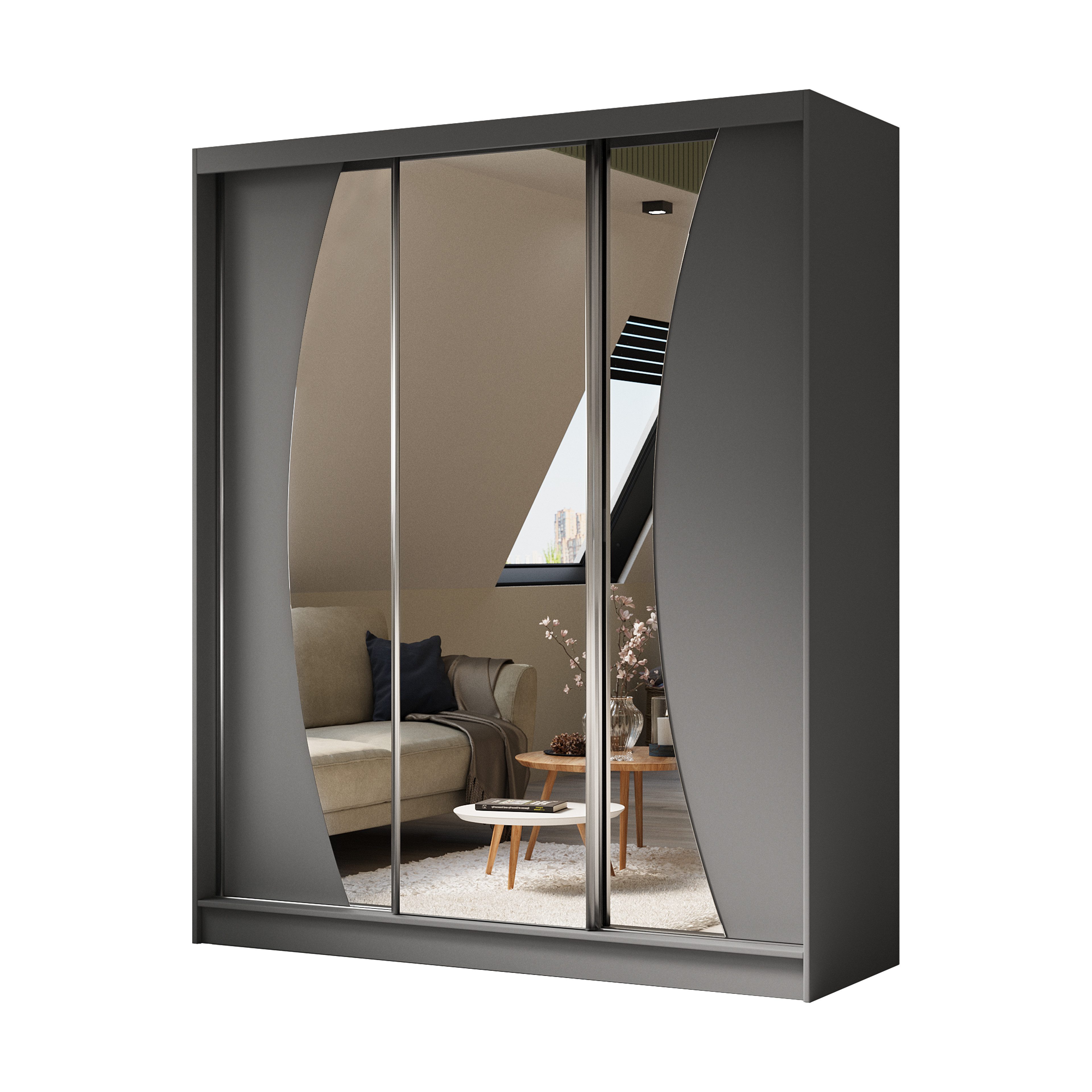 ALTDECOR Schiebetürenschrank VOXI (Kleiderschrank Garderobenschrank mit vie günstig online kaufen