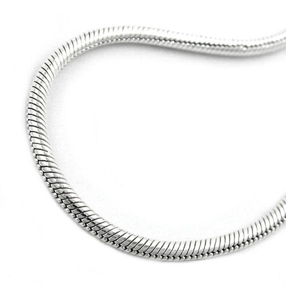 unbespielt Silberkette Halskette 1,5 mm und für Silber Damen 925 Schmuckbox, Herren inkl. rund Silberschmuck 60 Schlangenkette cm