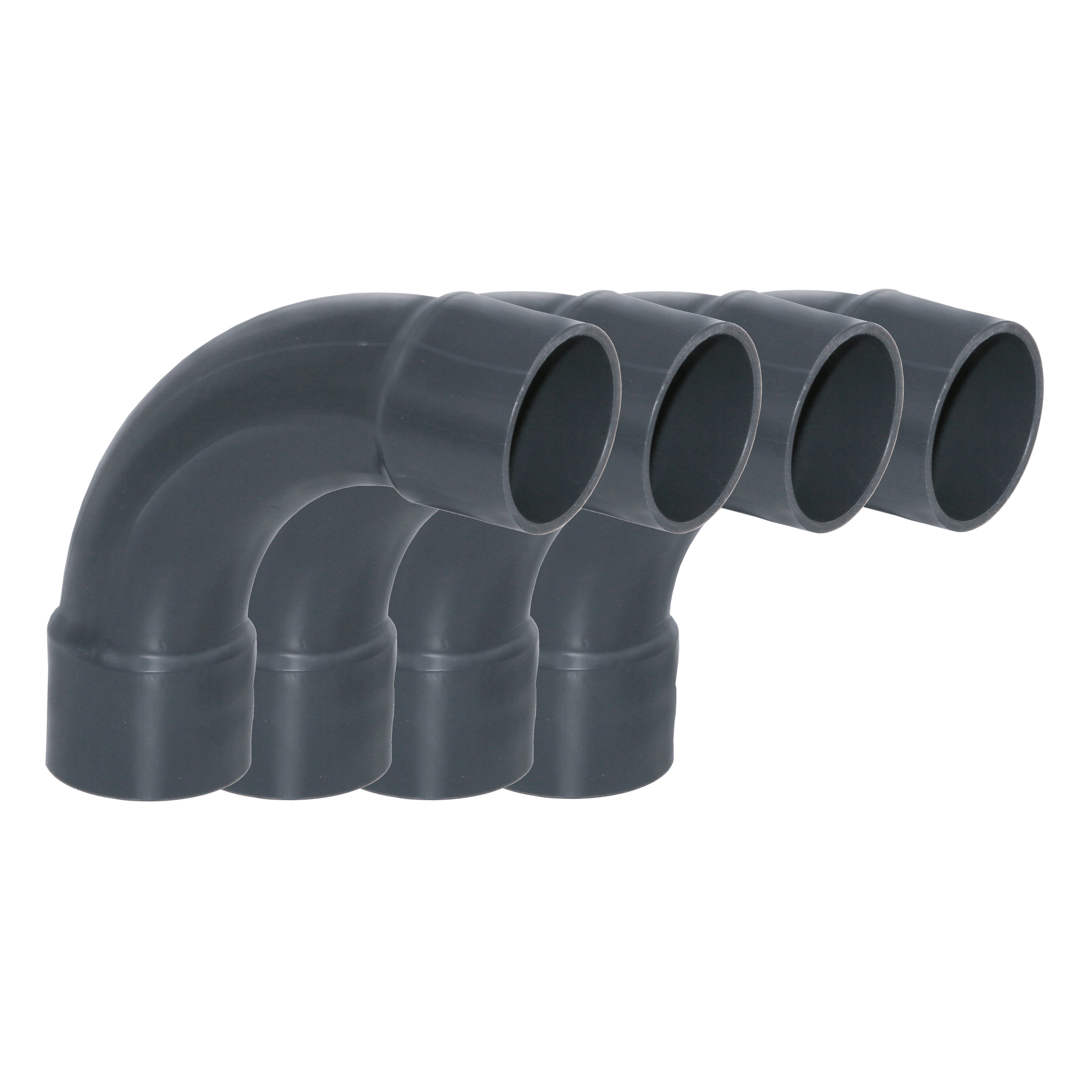 Rohrverbinder 1-10x PVC Fittings Bogen 90° 50mm Klebemuffe Verrohrung PN16 Pool