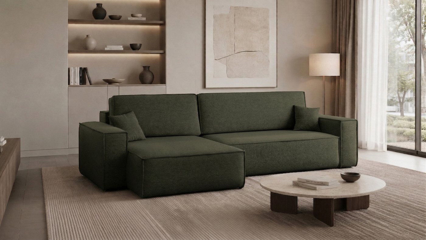 Kaiser Möbel Ecksofa mit schlaffunktion und bettkasten, BEST XL stoff Poso, Quelle, Verita, Mit Bettfunktion und Bettzeugfach