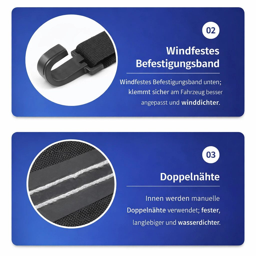 GARRYFIZH Windscreen Cover Cab Cover Dustproof Windproof Waterproof Reflective, Abrasion Resistant, Reflective Stripes, UV Resistant