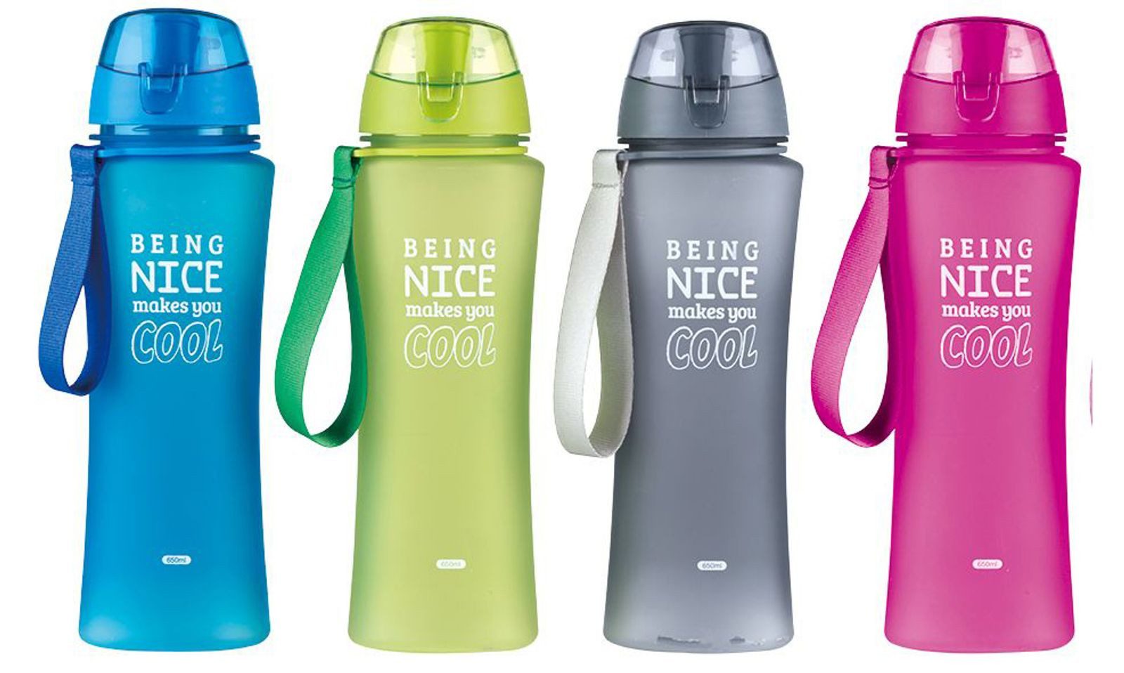 Trinkflasche 24x Trinkflasche Kunststoff 650ml Wasser Sport Saft Soft Getränke Gym